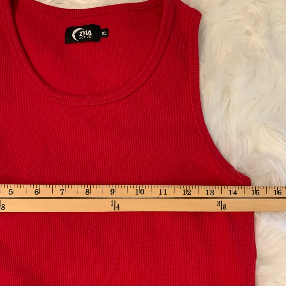 ZYIA Red Cali Tank Top Sz XL Ribbed Activewear Yoga Fitness Workout Gym - Picture 5 of 12